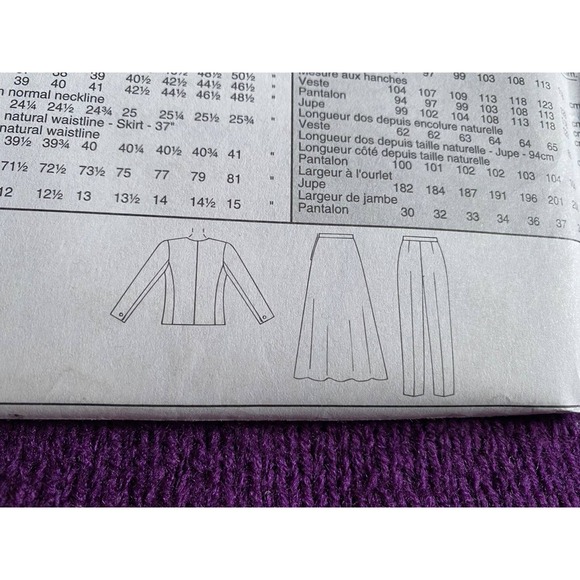 McCalls 9097 suit jacket skirt pants sewing pattern size 12 - Picture 6 of 6